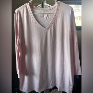 Eddie Bauer light pink 3/4 sleeve shirt